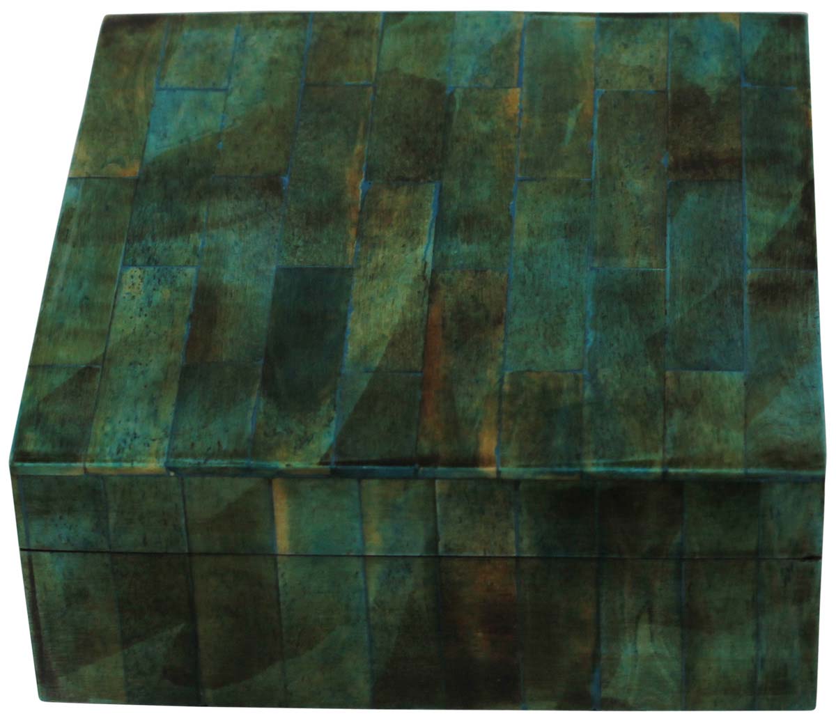 Bulk Buy Square5” MDF Jewelry Box - Wholesale Green Jewelry Box/Trinket Box in MDF & Bone Inlay from India