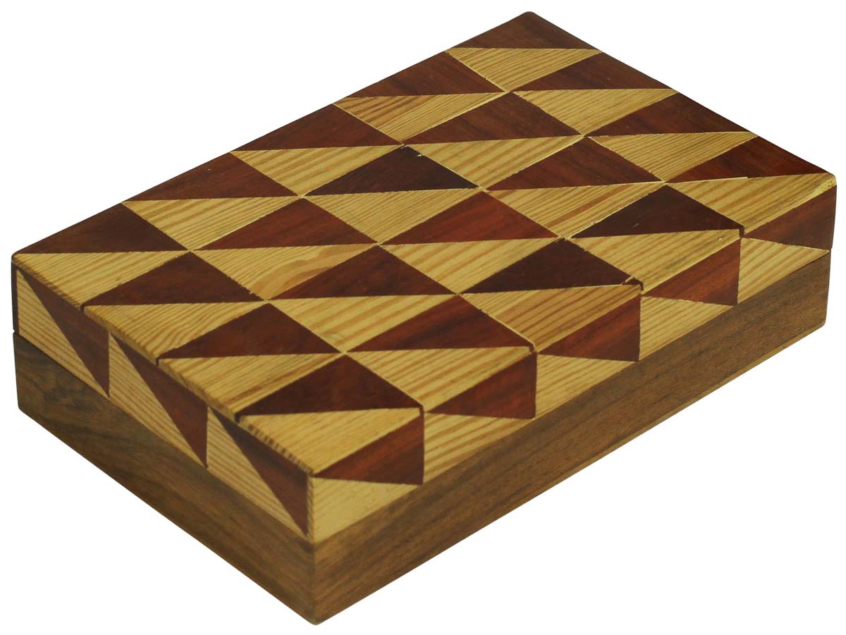 Rectangular Shaped 7.8x5” MDF Jewelry Box in Bulk - Wholesale Triangle Pattern Jewelry Box/Trinket Box in MDF & MDF from India
