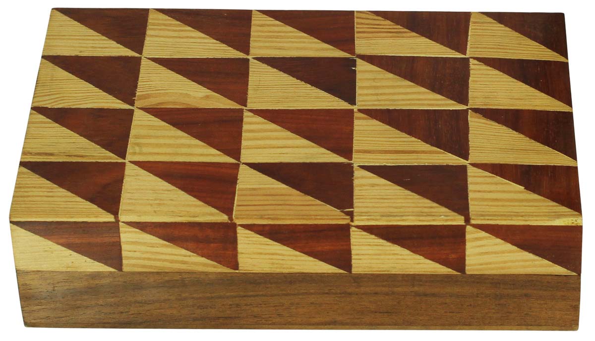Rectangular Shaped 7.8x5” MDF Jewelry Box in Bulk - Wholesale Triangle Pattern Jewelry Box/Trinket Box in MDF & MDF from India