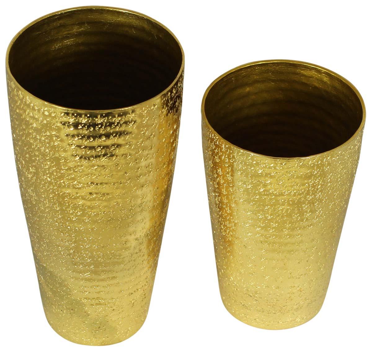 Set of 2 Decorative Tumblers in Metal – Golden Color Finish – Royal Arabian Décor   Buy in Bulk Wholesale