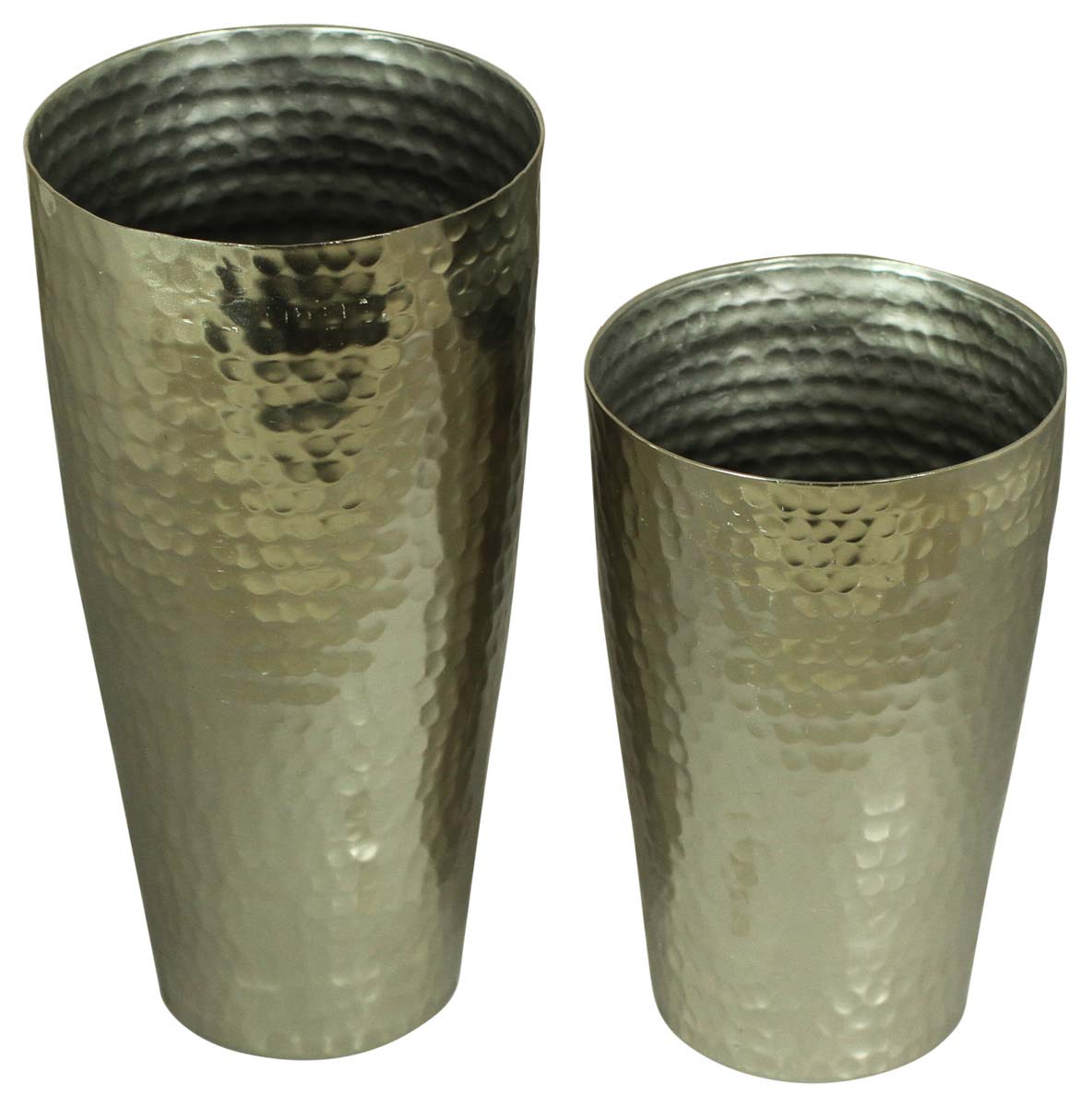 Set of 2 Decorative Tumblers in Metal – Silver Color Finish – Royal Arabian Décor   Buy in Bulk Wholesale