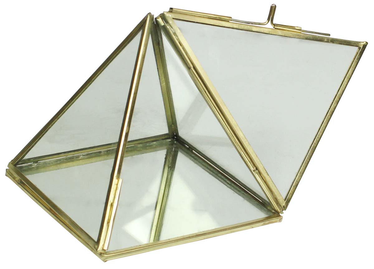 Buy in Bulk Wholesale Tea-Light Candle Holder/Stand in Glass & Metal - Pyramid Shaped - Candle Decor