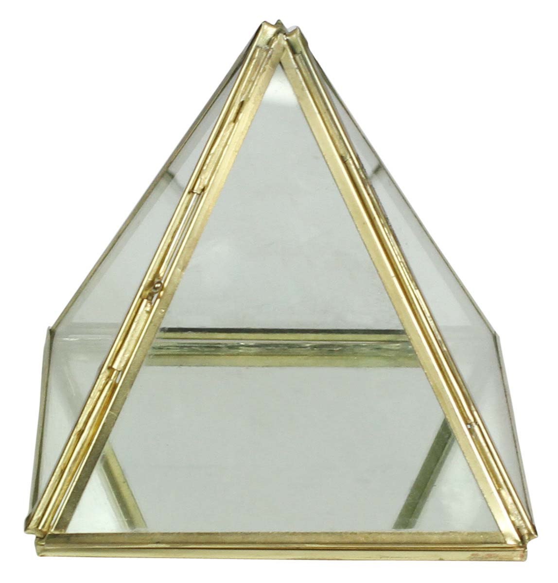 Buy in Bulk Wholesale Tea-Light Candle Holder/Stand in Glass & Metal - Pyramid Shaped - Candle Decor