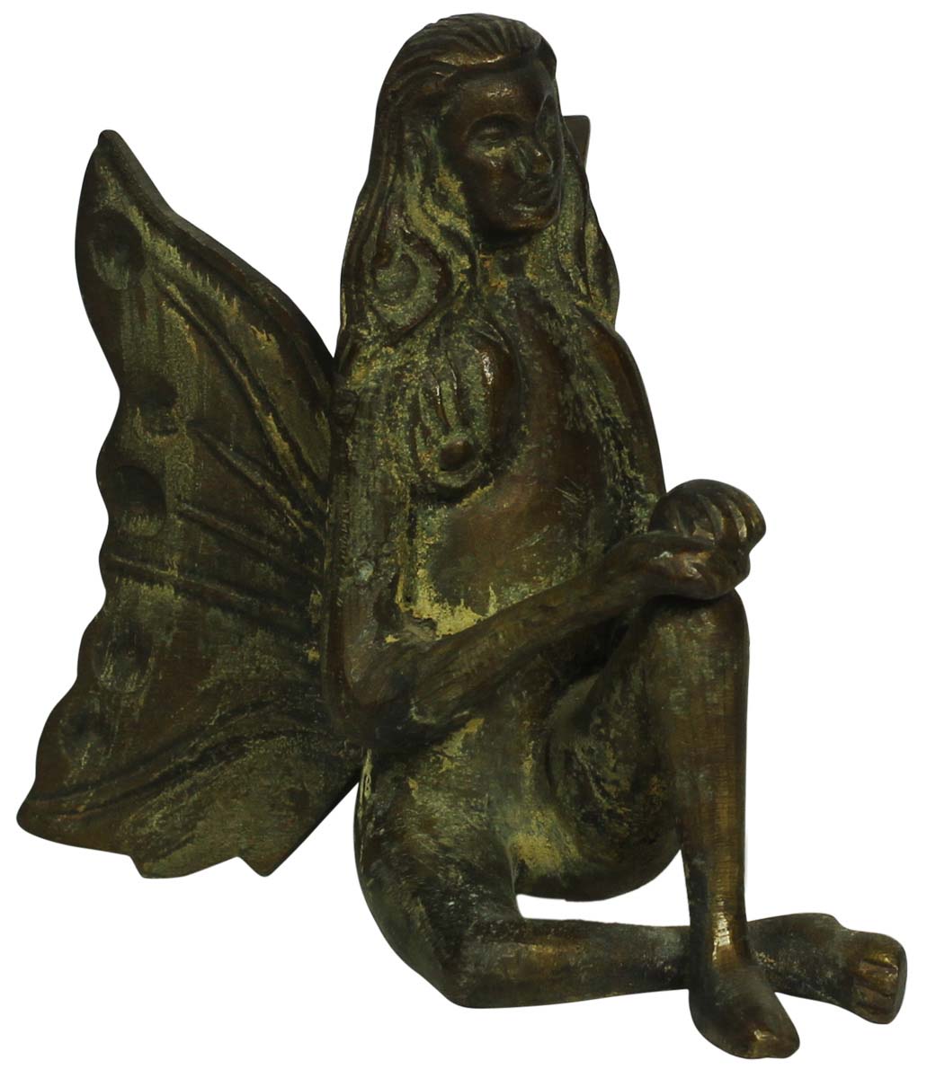 Bulk Buy Green 3.7” Metal Fairy Figurine in Wholesale - Source Handmade Fairy Sculpture from India - Home & Office Decor Statues & Sculptures from India