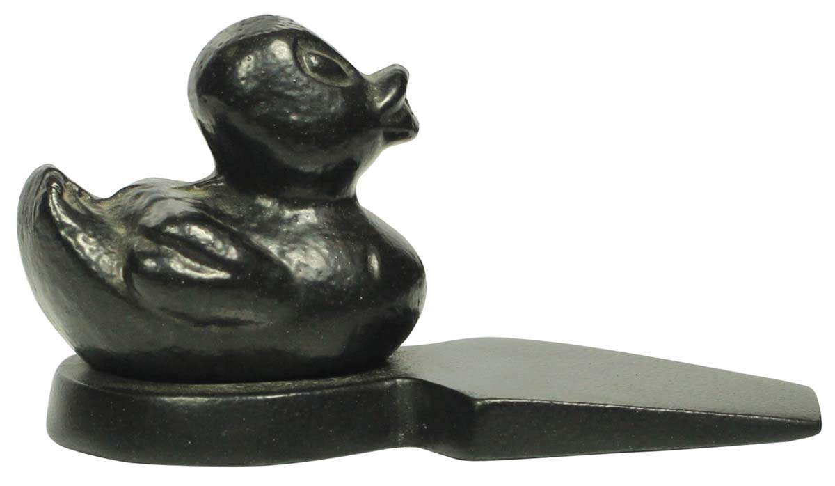 Buy in Bulk Wholesale Metal Door Stopper with Dark Gray Finish - Duckling Figurine at One End - Home/Office Decor