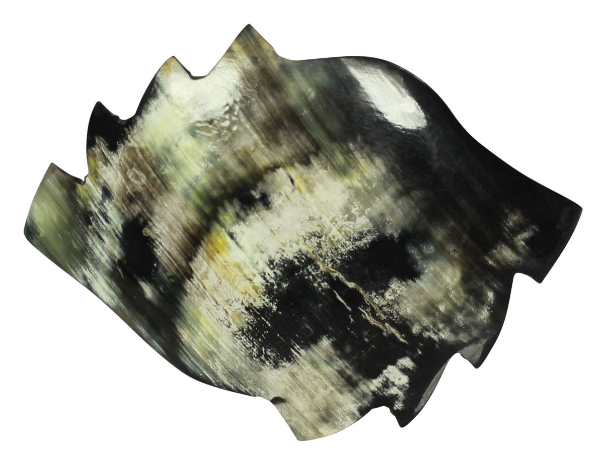 Hair Clip with Zigzag Edging & Patchy Surface - Metal & Genuine Animal Horn - Unique Hair Accessories - Buy in Bulk Wholesale