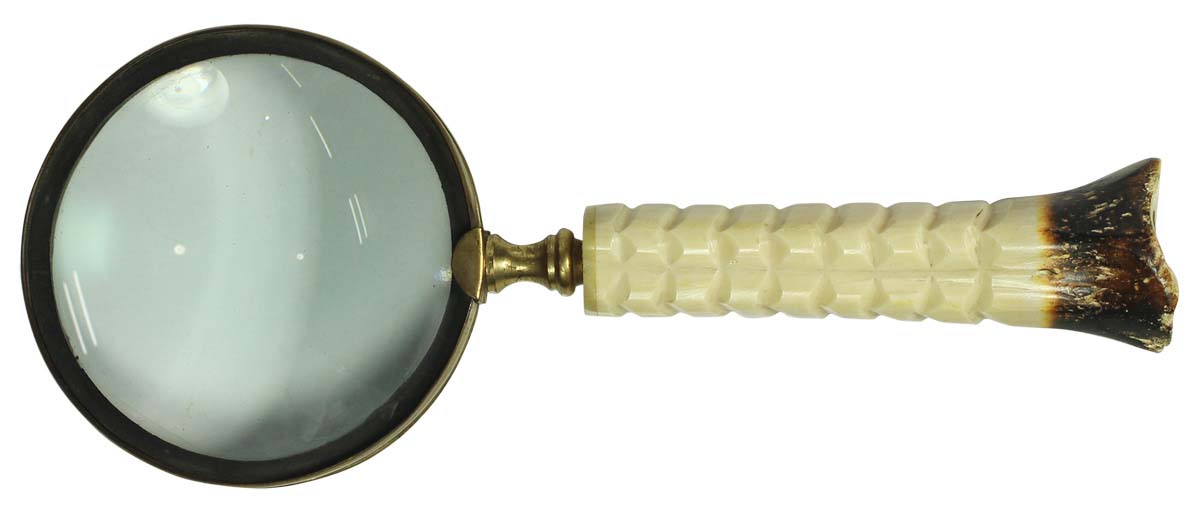 Hand-Held Magnifying Glass / Lens - Handle in Bone - Unique Gifts / Collectibles - Buy in Bulk Wholesale