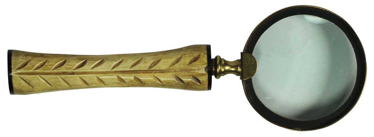Hand-Held Magnifying Glass / Lens with Bone Handle - Vintage-Look Desk Accessories - Buy in Bulk Wholesale