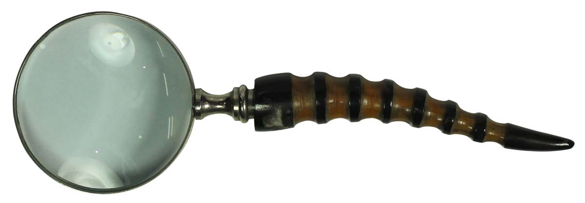 Hand-Held Magnifying Glass / Lens with Spiral Shaped Bone Handle - Vintage-Look Desk Accessories - Buy in Bulk Wholesale