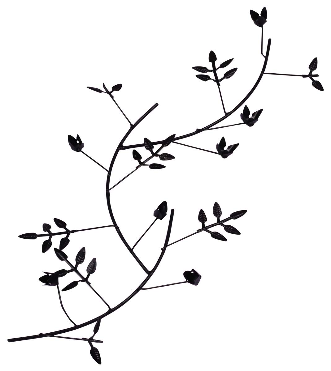 Iron Wall-Art of Tree Branch - 15.5” Handmade Black Wall-Decor - Decorative Show-Piece from India - Buy in Bulk Wholesale