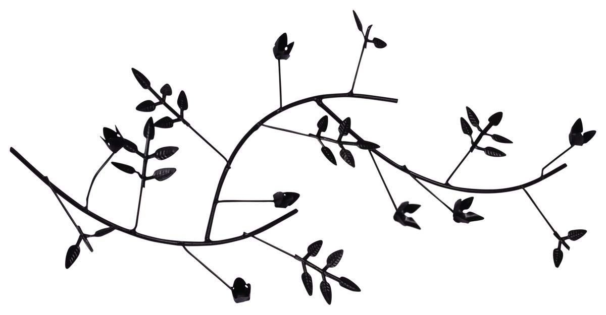 Iron Wall-Art of Tree Branch - 15.5” Handmade Black Wall-Decor - Decorative Show-Piece from India - Buy in Bulk Wholesale