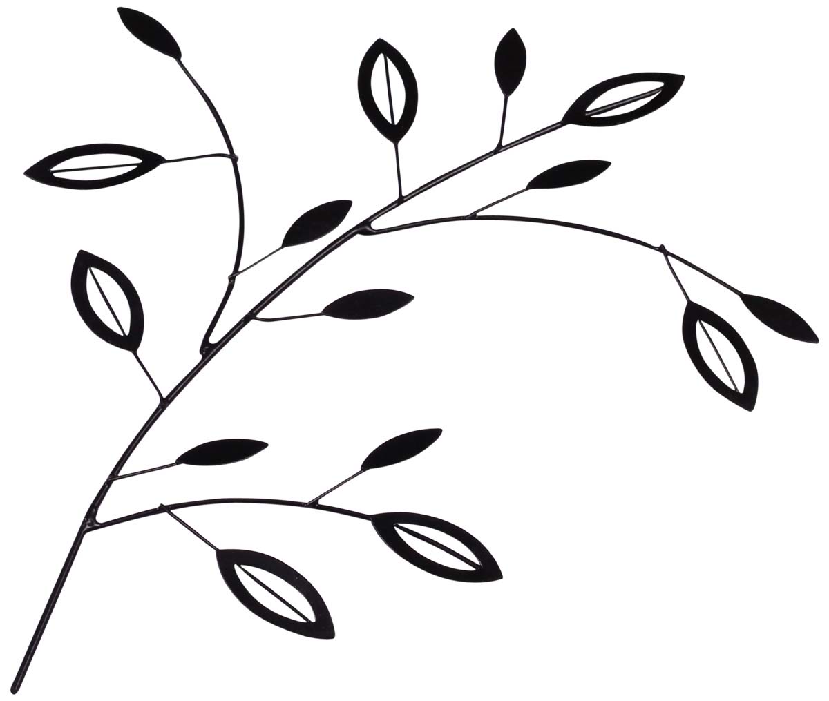 Iron Wall-Art of Flowers & Leaves - 12” Handmade Black Wall-Decor - Decorative Show-Piece from India - Buy in Bulk Wholesale