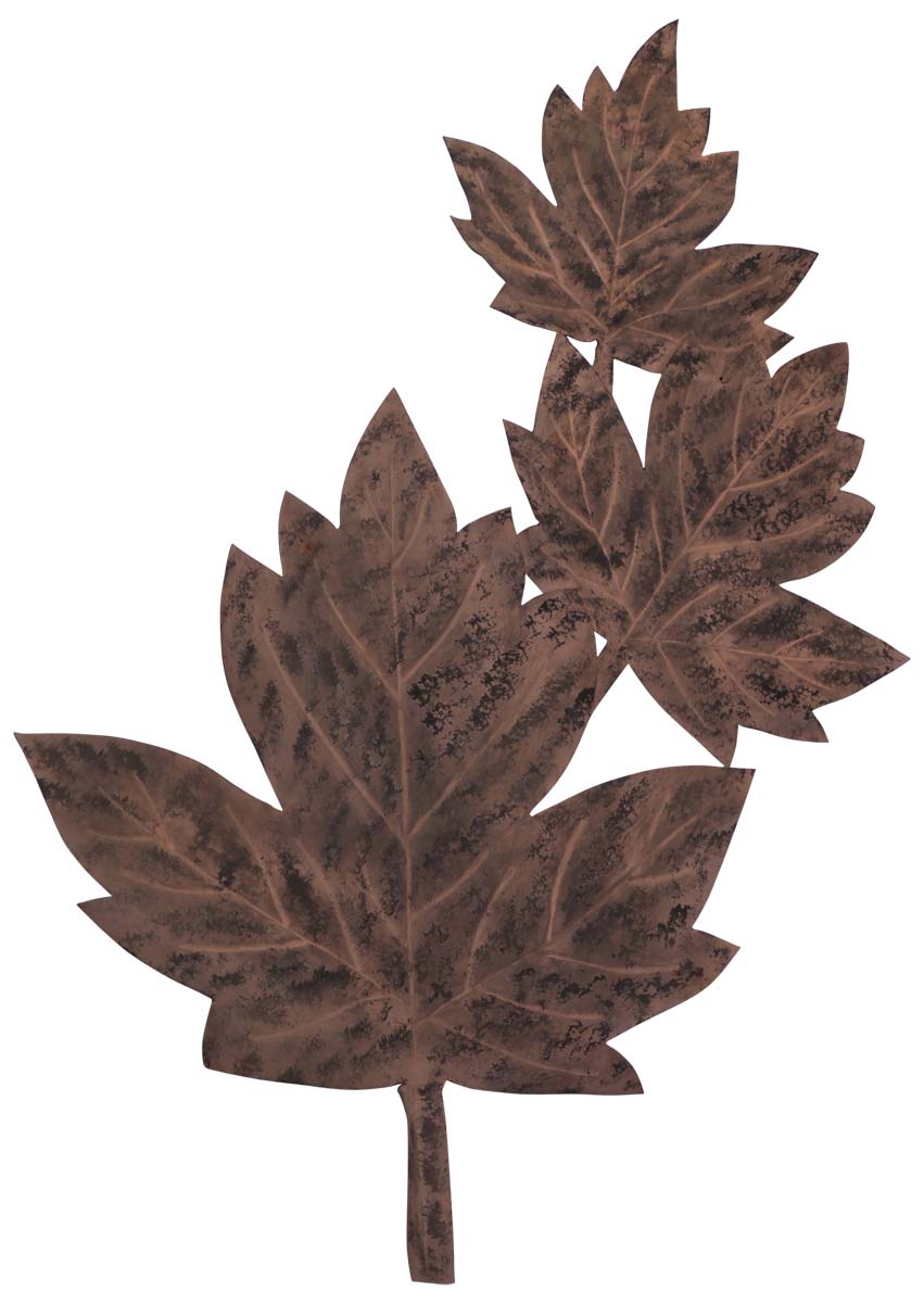 ‘Maple Leaves’ Wall-Art in Iron - 21” Hand-Crafted Wall-Decor in Brown and Black Color - Artistic Home-Decor from India - Buy in Bulk Wholesale