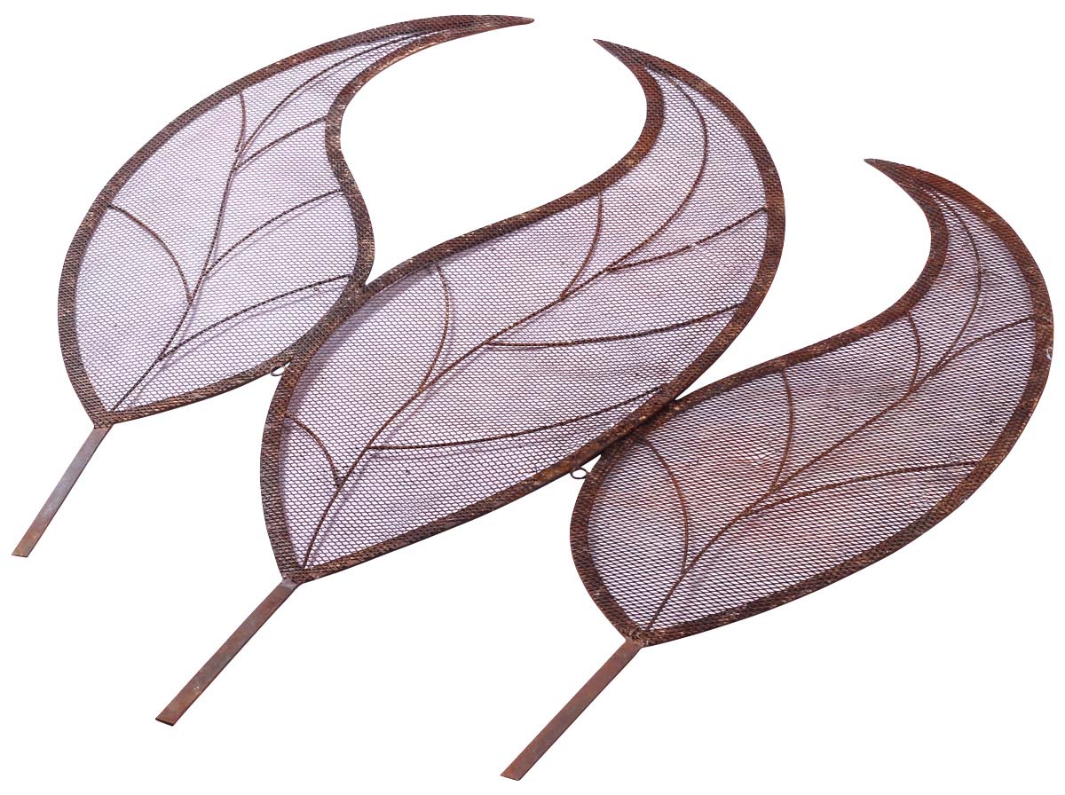 Wall-Art of Black Leaves in Iron - 30” Hand-Crafted Wall-Décor- Contemporary Style Home Decor / Show-Piece from India - Buy in Bulk Wholesale