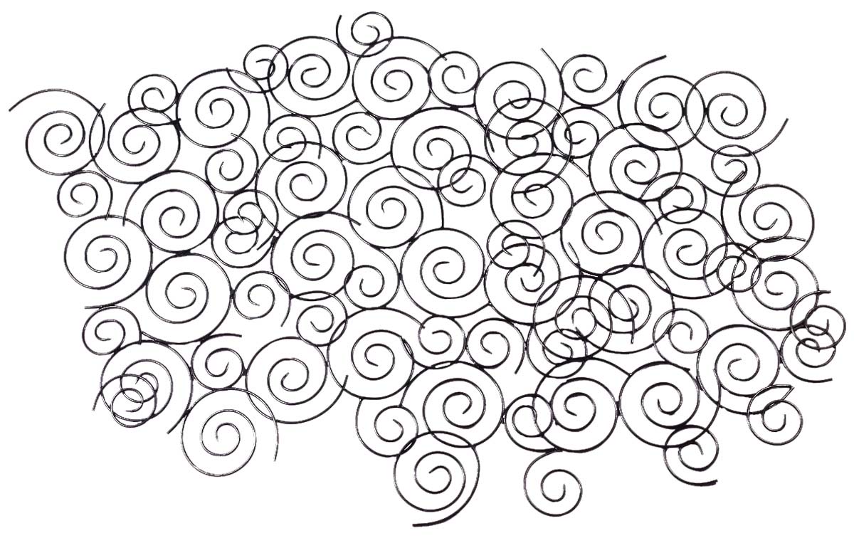 40” Swirl Wall-Art in Iron - Black Wall-Decor - Hand-Crafted Home Decor from India - Buy in Bulk Wholesale
