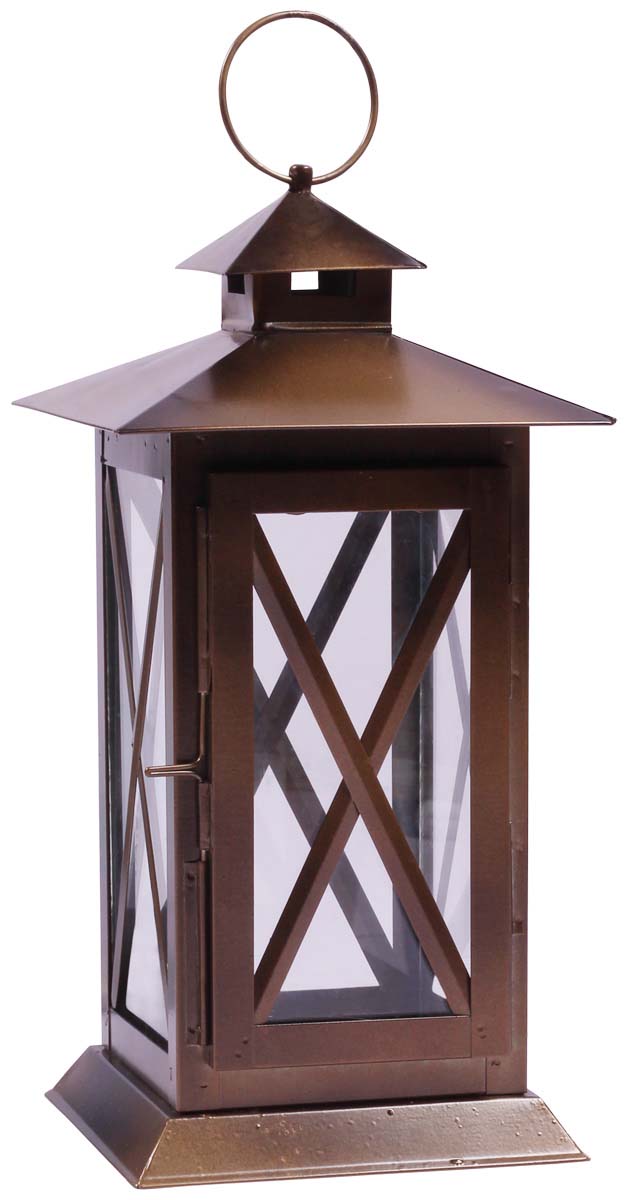 Iron Hanging Lantern in Copper Finish - 13” Antique-Look Tea-Light Holder - Home Decor - Christmas / House Warming Gifts - Buy in Bulk Wholesale