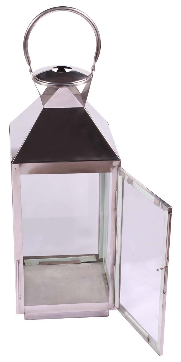 Iron Hanging Lantern in Silver Finish - 24” Antique-Look Tea-Light Holder - Home Decor - Christmas / House Warming Gifts - Buy in Bulk Wholesale