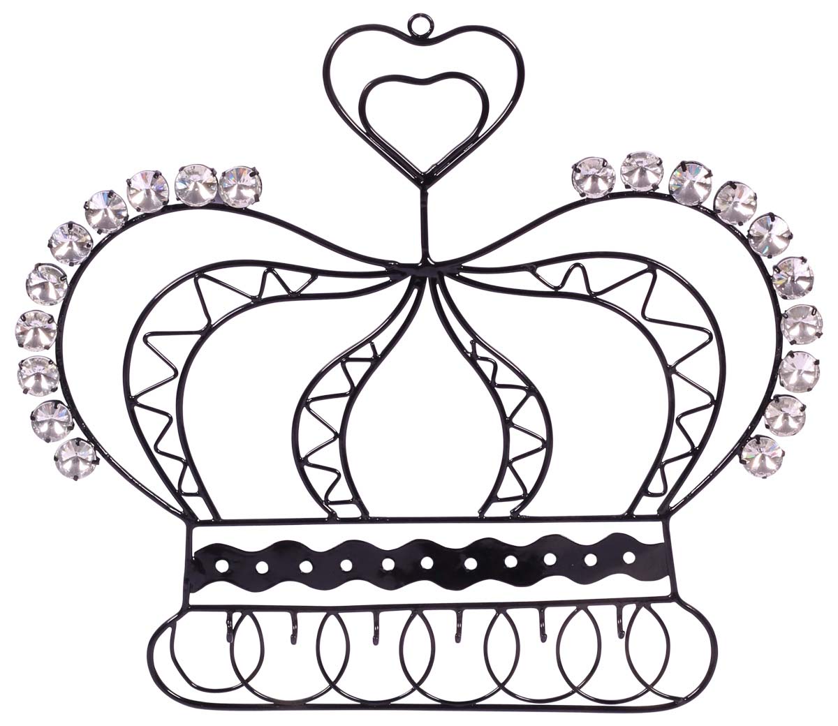 14” King’s Crown Wall-Art in Iron -Handmade Black Wall-Decor / Art-Piece from India - Buy in Bulk Wholesale