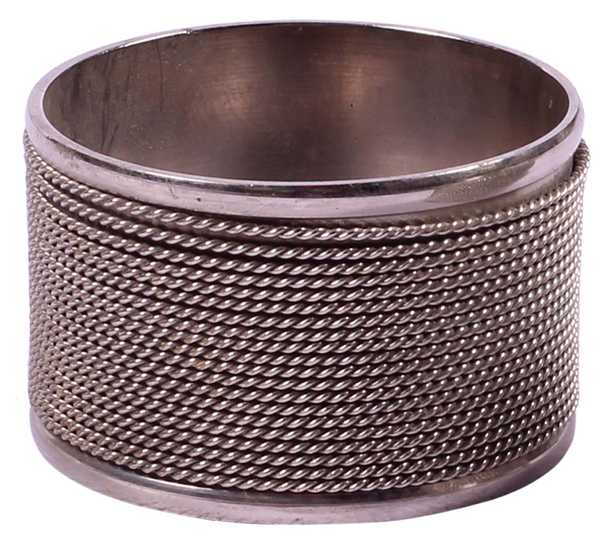 Buy in Bulk Wholesale 2” Brass Napkin Rings in Silver Finish - Hand-Crafted with Twisted Rope Design - Dining Table Accessories