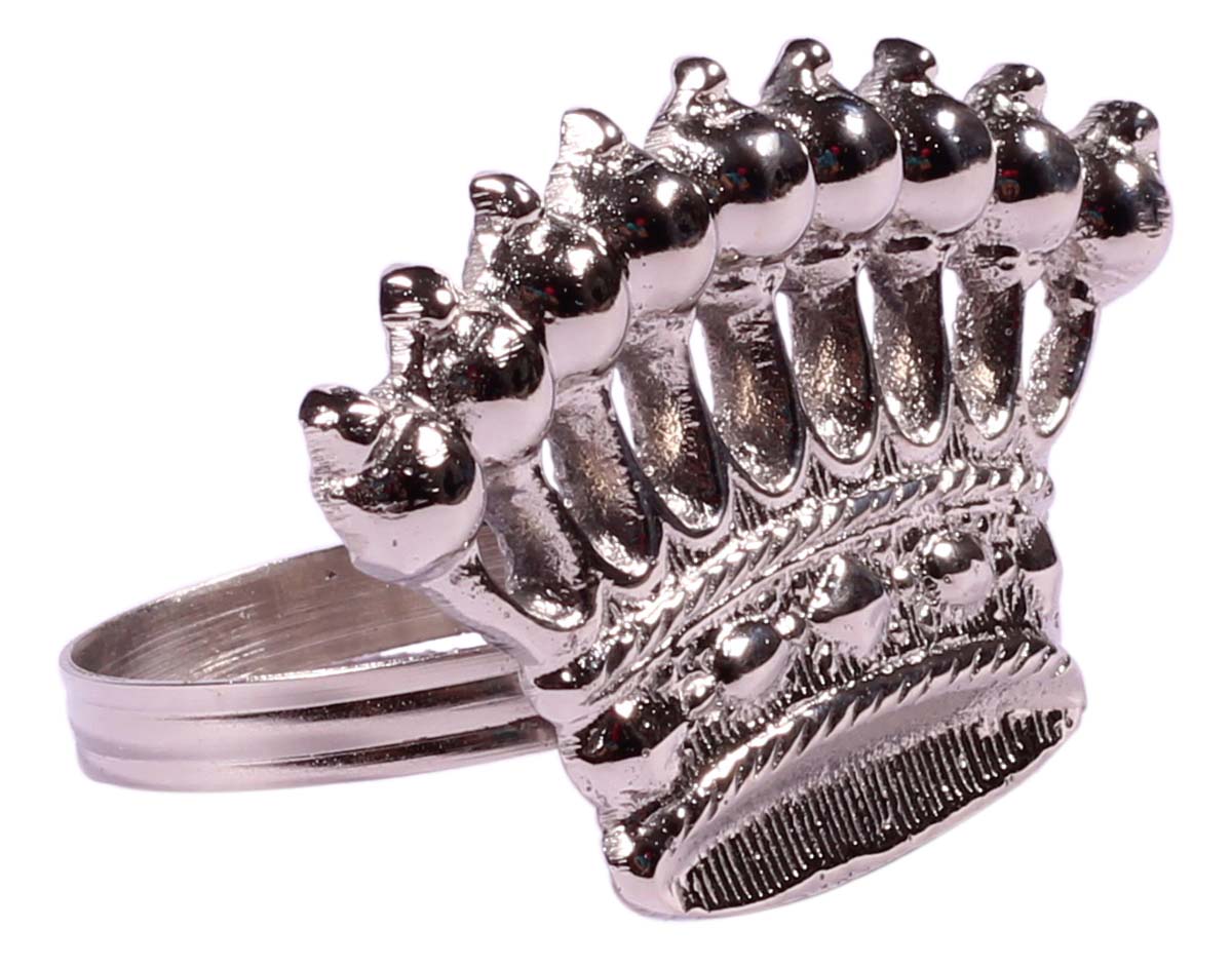 Buy in Bulk Wholesale 2.5” Brass Napkin Rings in Silver Finish & Crown Shape - Hand-Crafted Dining Table Accessories