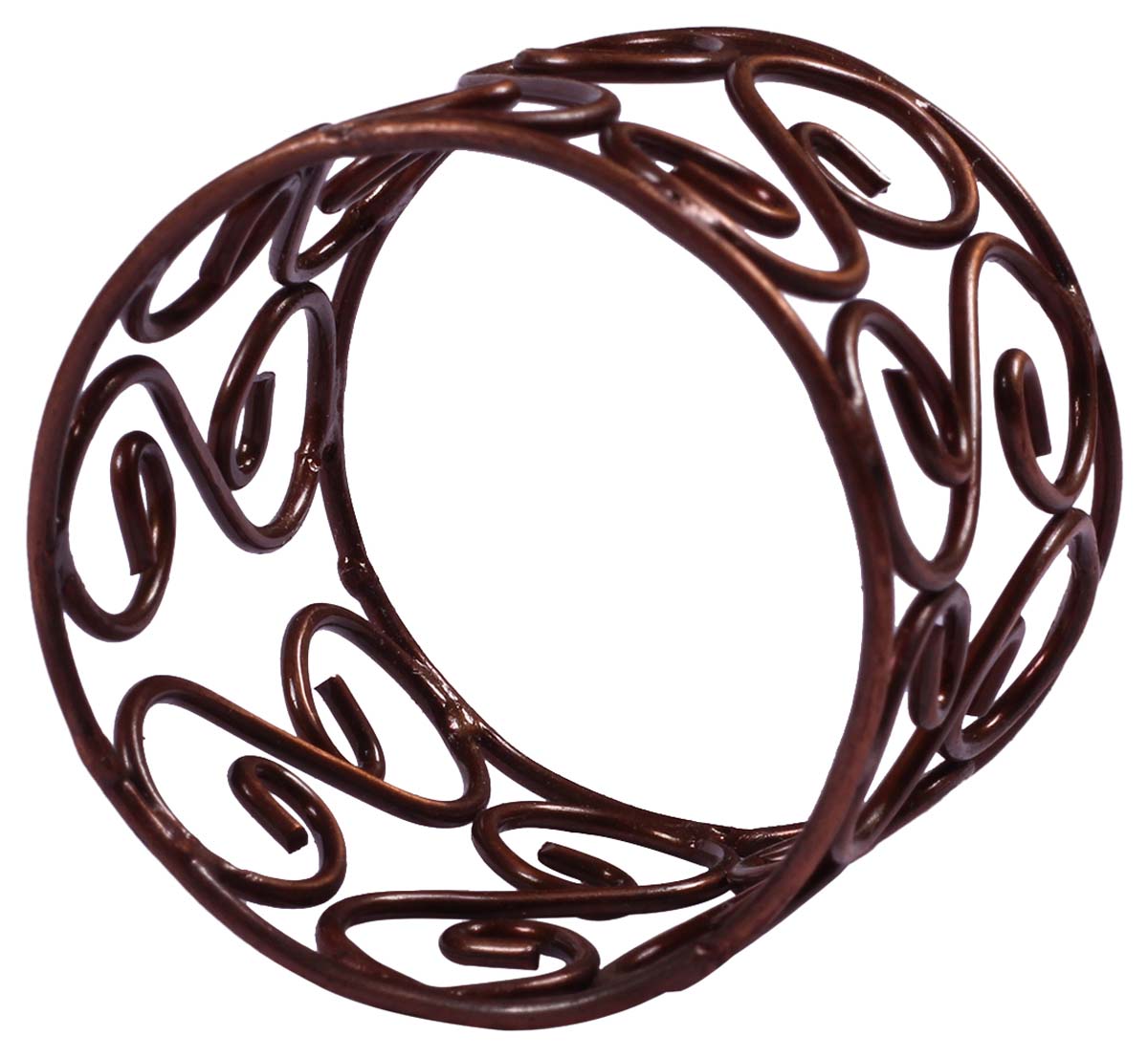 Buy in Bulk Wholesale 1.5” Brass Napkin Rings in Copper Finish & Swirl Design - Hand-Crafted Dining Table Accessories