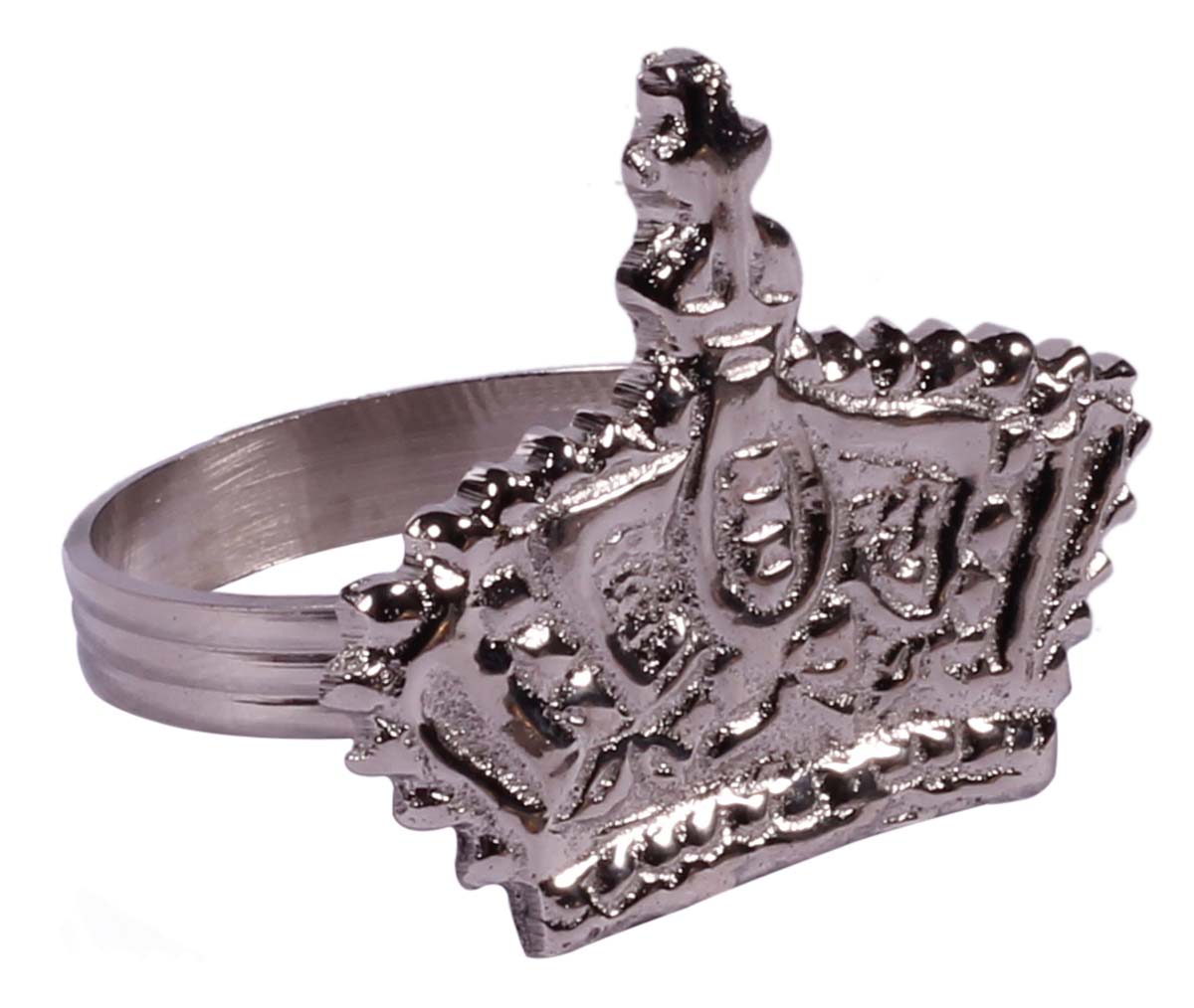 Buy in Bulk Wholesale 2” Brass Napkin Rings in Silver Finish & Crown Shape - Hand-Crafted Dining Table Accessories
