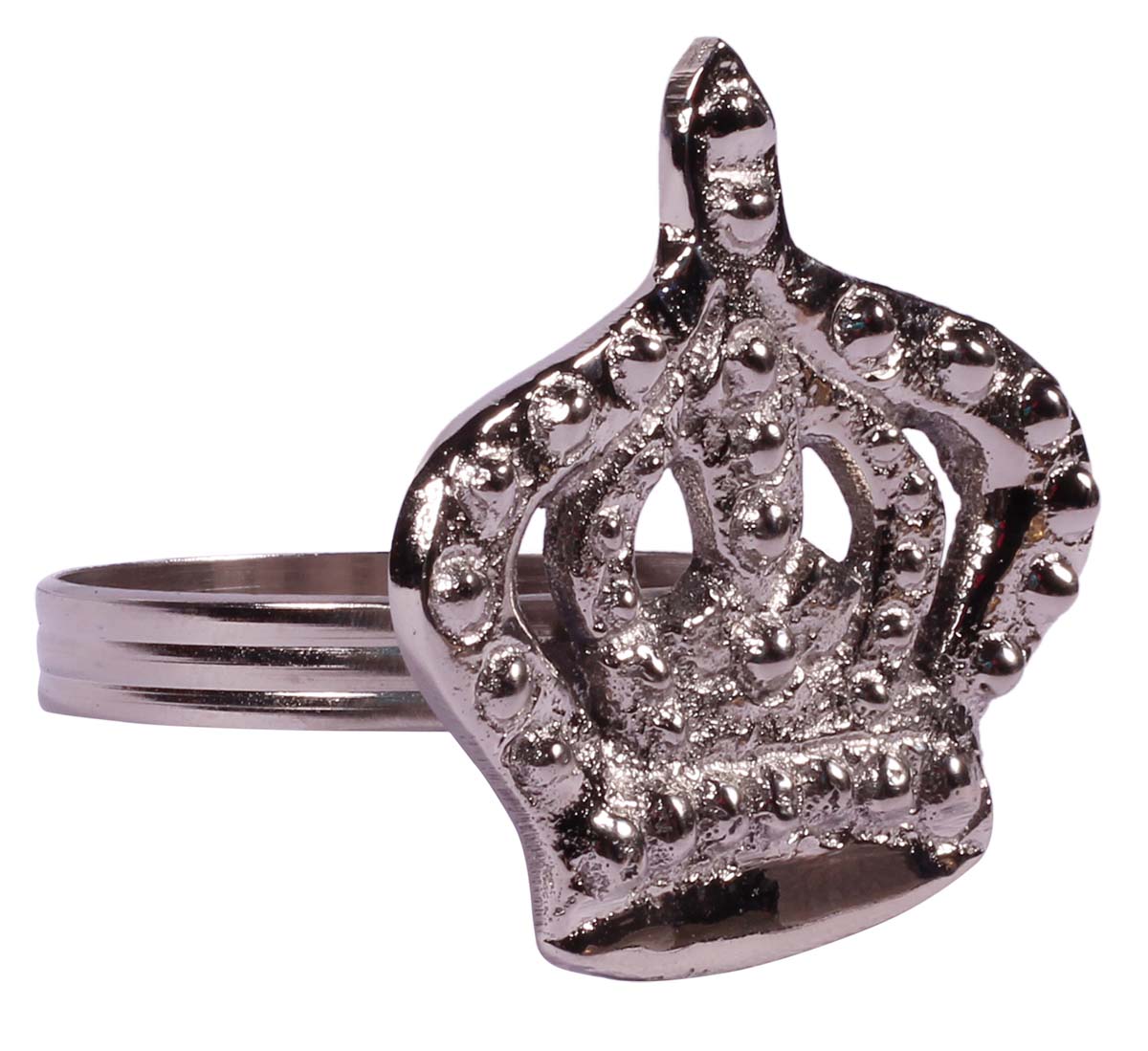 Buy in Bulk Wholesale 2” Brass Napkin Rings in Silver Finish & Crown Shape - Hand-Crafted Dining Table Accessories