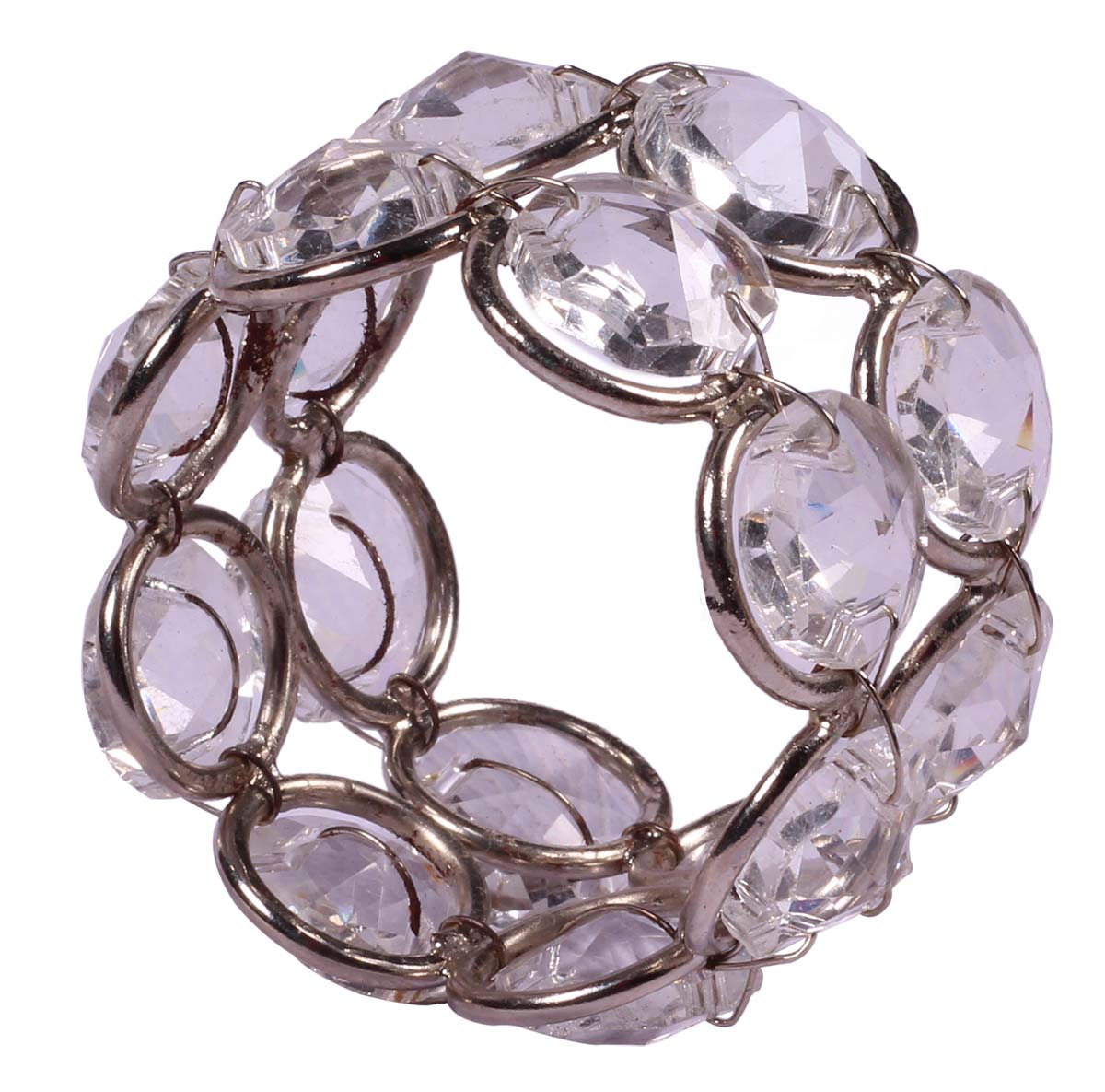 Buy in Bulk Wholesale 2” Jeweled Napkin-Rings in Brass with Crystal Beads - Hand-Crafted Dining Table Accessories