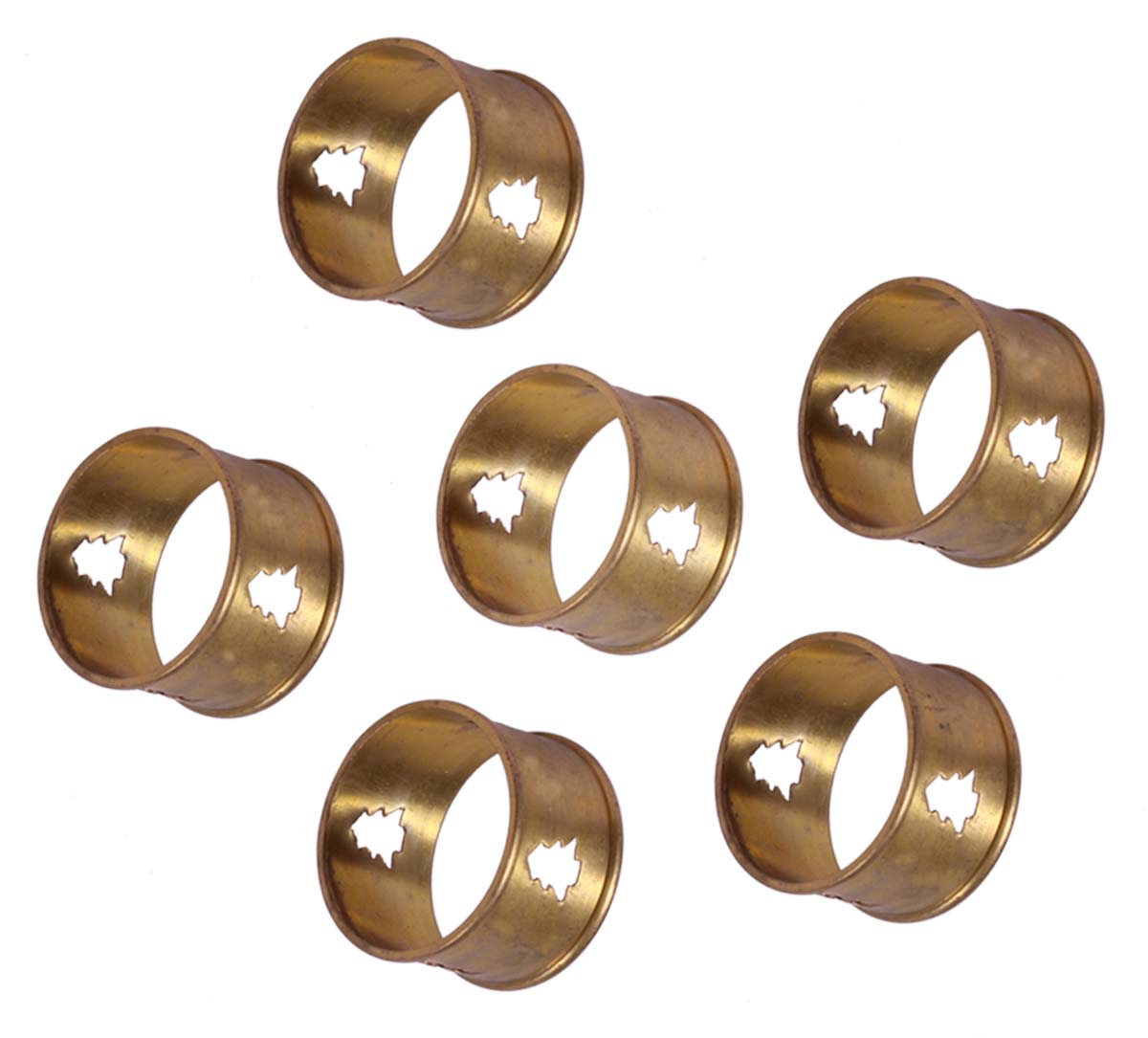 Buy in Bulk Wholesale 2” Brass Napkin-Rings Christmas Tree in Golden Finish - Hand-Crafted Dining Table Accessories