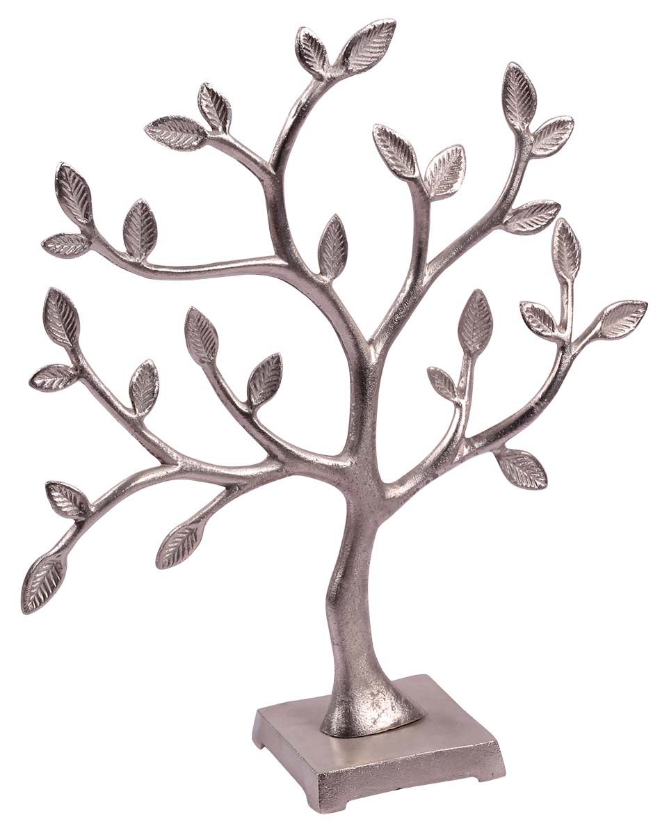 ‘Tree of Life’ Showpiece in Aluminum with Silver Finish - 20” Decorative Display - Home Decor / Thoughtful Gifts - Buy in Bulk Wholesale