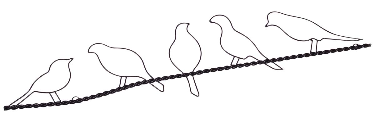 ‘Humming Birds’ Wall-Art in Iron - 26” Creative Wall-Decor / Art-Piece from India - Home Decor - Buy in Bulk Wholesale