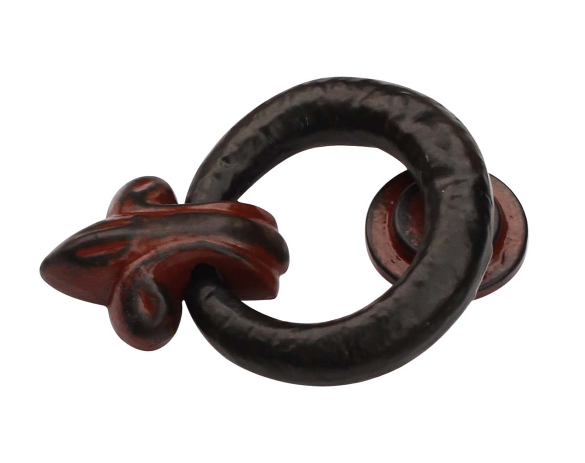 Bulk Wholesale Rustic-Look Door Knocker Handmade in ‘Fleur De Lis’ Red & Black Color with Distressed-Finish - Door Accessories - Home Decor