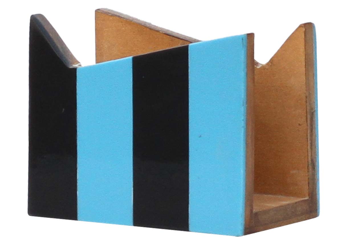 Bulk Wholesale MDF Napkin Holder/Handmade Stand in Black & Blue Striped Pattern - Dining Table/Kitchen Accessories - Modern Home Decor