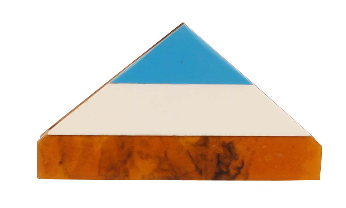 Bulk Wholesale MDF Napkin Holder/Mail Organizer in Triangle Shape with Blue, White & Brown Colors - Handmade Geometric Patterns - Dining Table/Desk Accessories - Home Decor