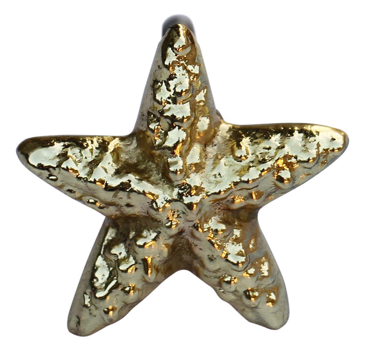Bulk Wholesale Handmade Set of 6 Star Fish Design Knobs / Pulls  in Metal with Golden Highlights on Textured Surface – Decorative Handles for Cabinet Doors / Drawers / Cup-Boards – Home Décor