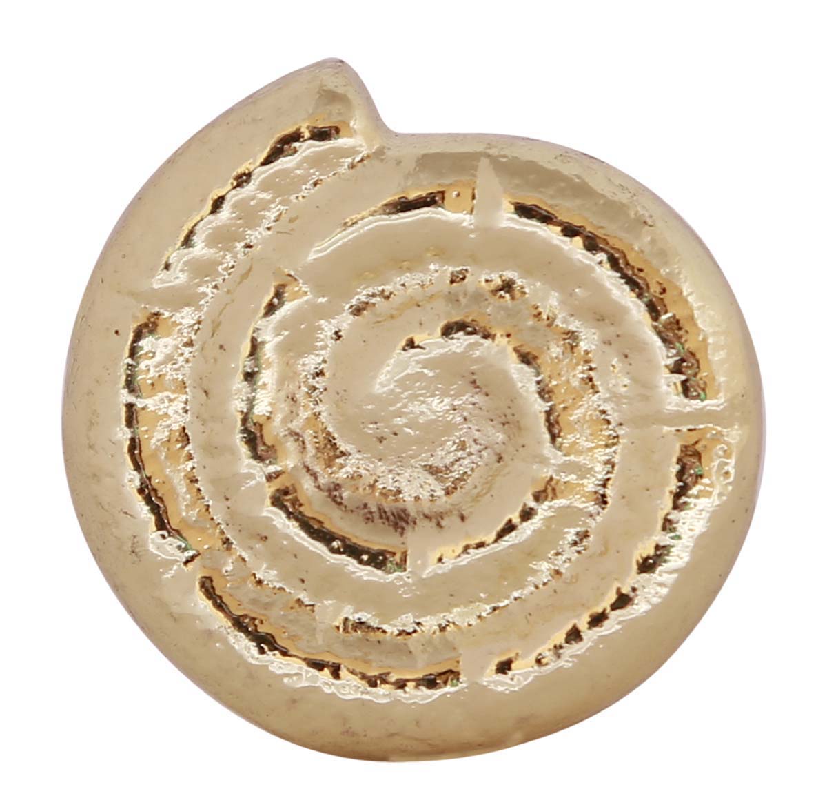 Bulk Wholesale Handmade Set of 6 Spiral Snail-Shell Design Knobs / Pulls  in Metal with Golden Finish on Spiral Surface – Decorative Handles for Cabinet Doors / Drawers / Cup-Boards – Home Décor