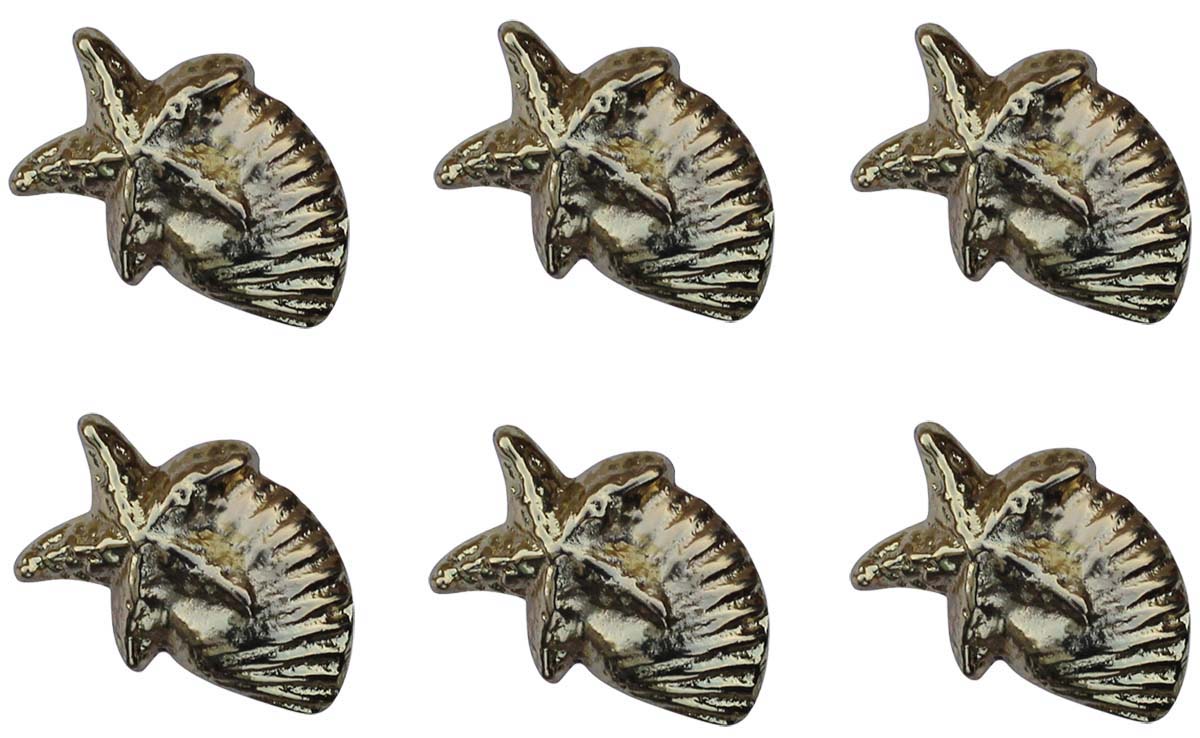 Bulk Wholesale Handmade Set of 6 Abstract Design Knobs / Pulls  in Metal with Golden Finish on Ribbed Surface – Decorative Handles for Cabinet Doors / Drawers / Cup-Boards – Home Décor