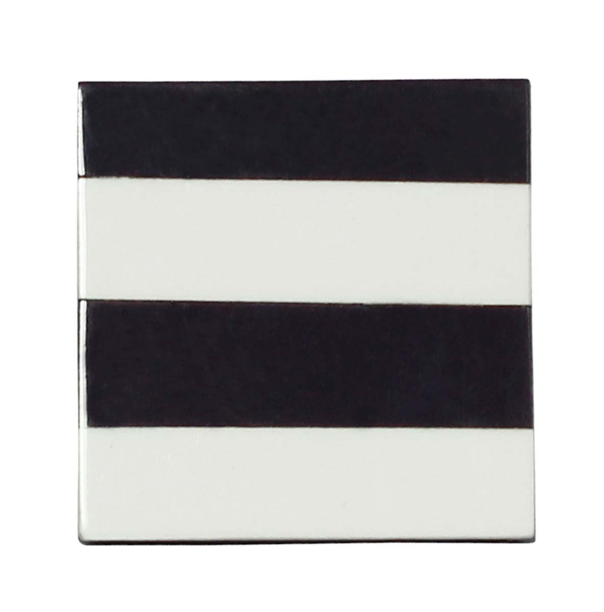 Bulk Wholesale Handmade Set of 6 Square-Shaped Drawer Knobs  in Wood & Resin with Black & White Striped Pattern - Decorative Pulls for Cabinets / Doors / Cup-Boards – Home Décor