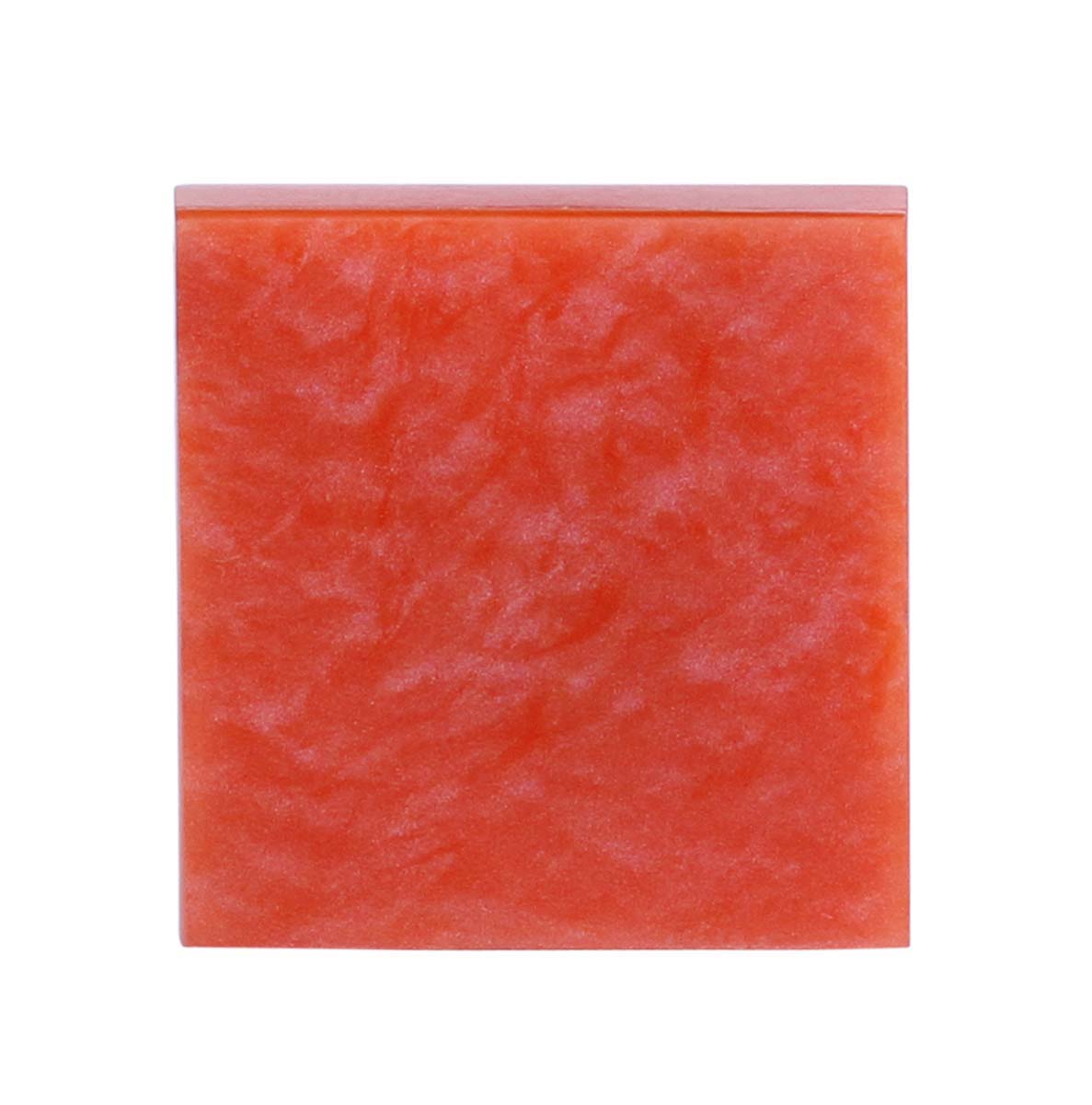 Bulk Wholesale Set of 6 Handmade Square-Shaped Drawer Knobs in Wood & Acrylic with Splashed Paint Effect in Peach Color – Decorative Pulls for Cabinets / Doors / Cup-Boards – Home Décor