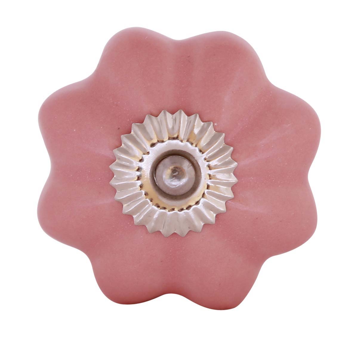 Bulk Wholesale Set of 6 Knobs / Pulls in Pumpkin Design Handmade Ceramic Peach Color – Decorative Handles for Drawers / Cabinets / Doors / Cup-Boards – Home Décor