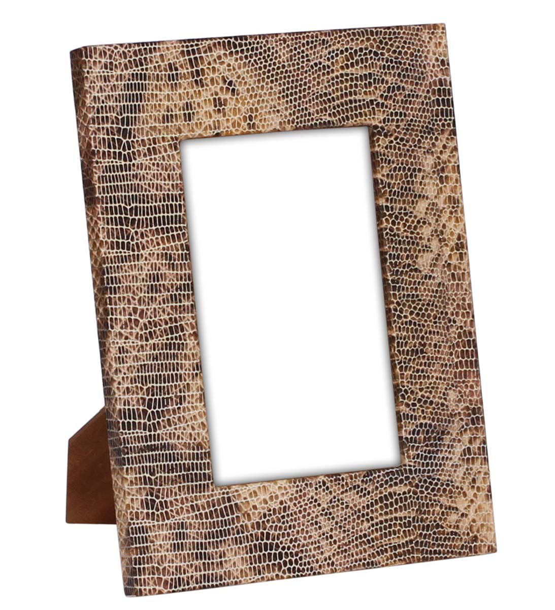 Buy Picture Frame in Bulk - Wholesale Handmade Brown & Black Photo Frame Decorated in Wood & Faux Leather - Home & Office Decor Frames from India