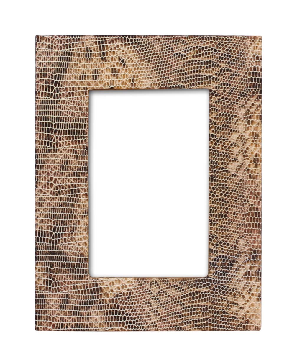 Buy Picture Frame in Bulk - Wholesale Handmade Brown & Black Photo Frame Decorated in Wood & Faux Leather - Home & Office Decor Frames from India