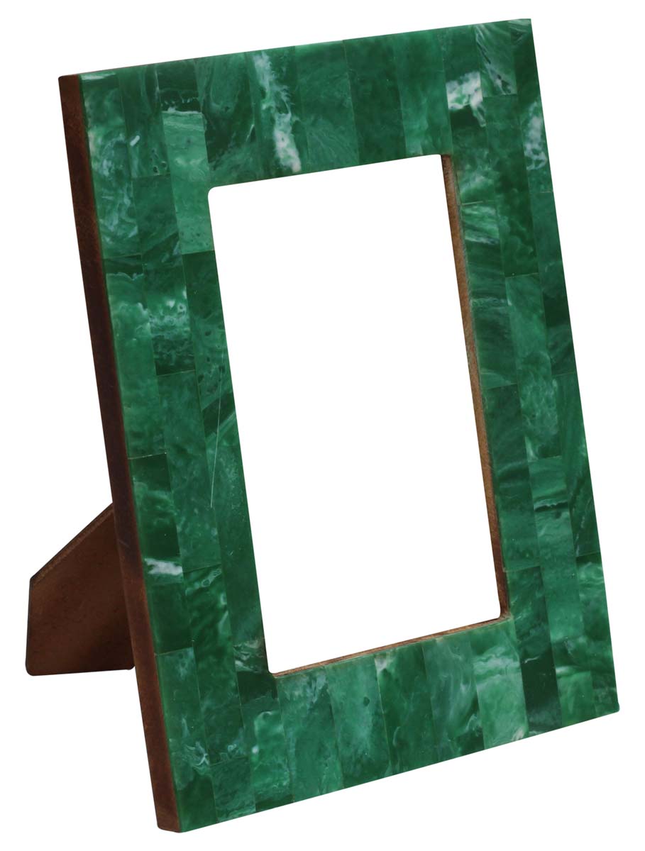 Wholesale Rectangular Green 4x6 Photo/Picture Frame in MDF & Acrylic with Vertical Brick Pattern - Home Decor Picture Frame from India