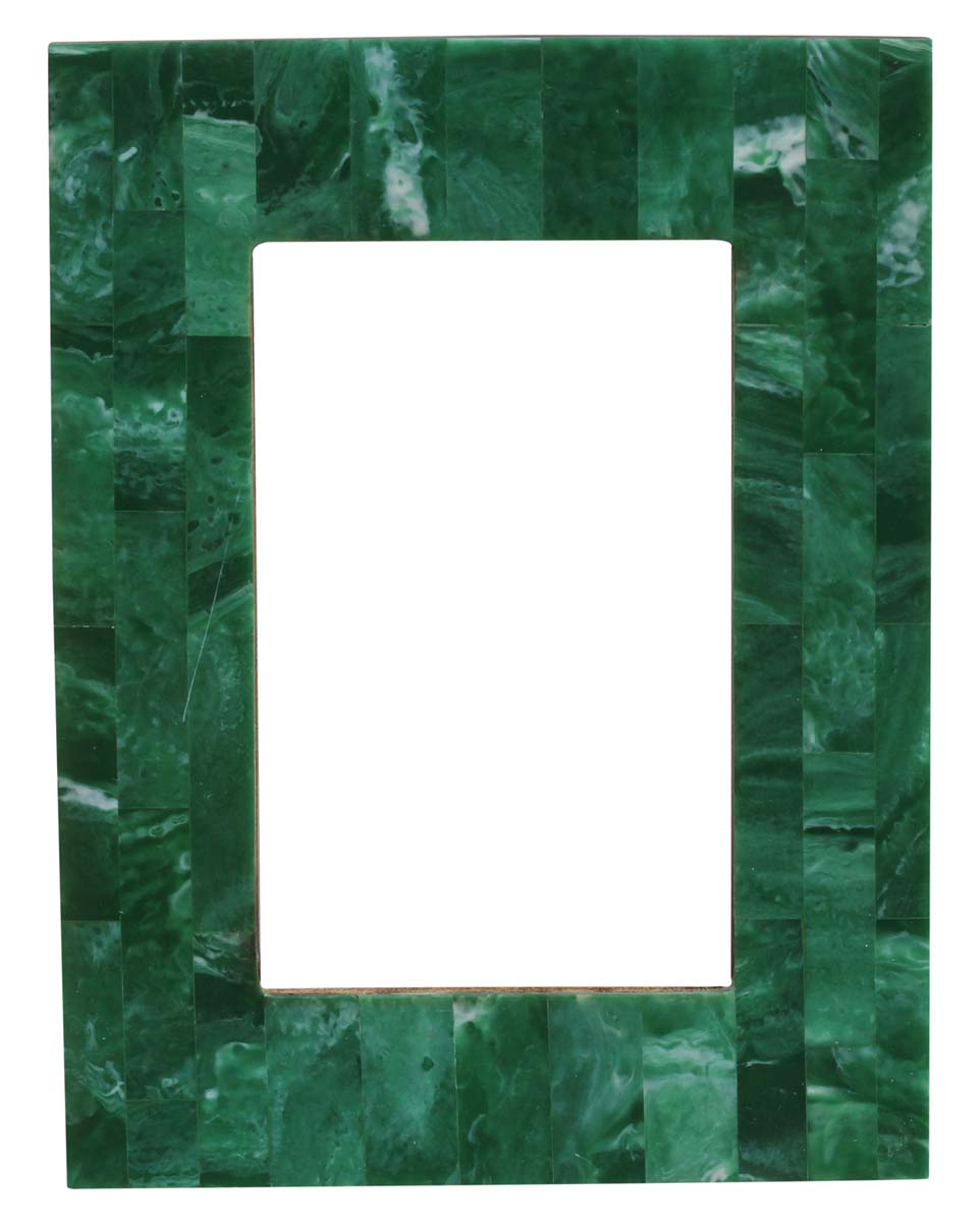 Wholesale Rectangular Green 4x6 Photo/Picture Frame in MDF & Acrylic with Vertical Brick Pattern - Home Decor Picture Frame from India