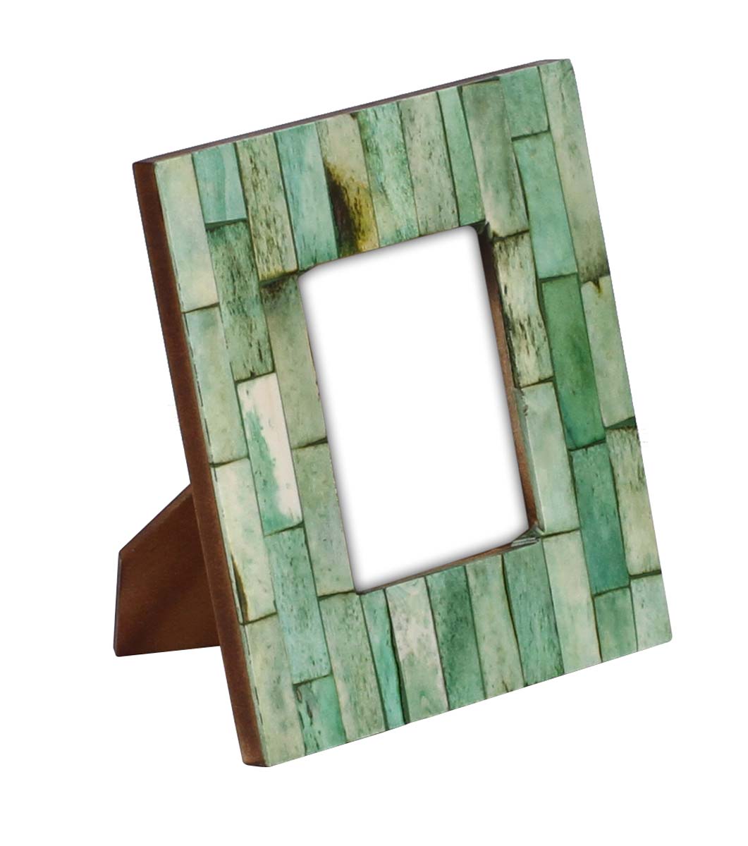 Wholesale Green 4x6 Photo/Picture Frame in MDF & Acrylic with Vertical Brick Pattern - Home Decor Rectangular Picture Frames from India