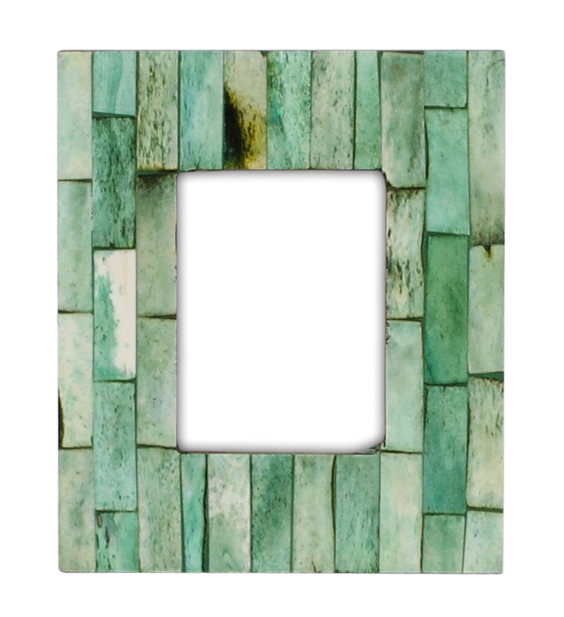 Wholesale Green 4x6 Photo/Picture Frame in MDF & Acrylic with Vertical Brick Pattern - Home Decor Rectangular Picture Frames from India