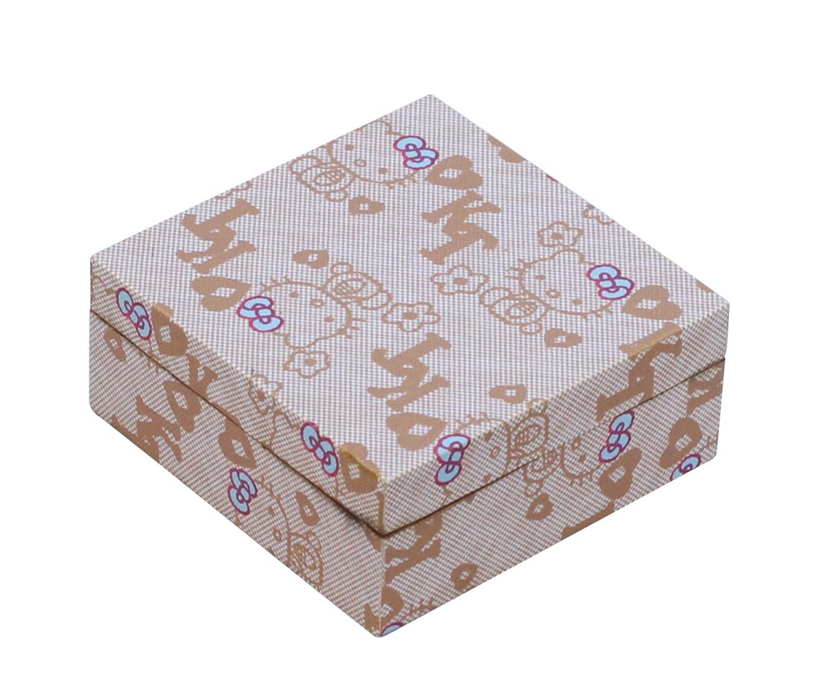 Bulk Source Cute 4.1” Square Hello Kitty Jewelry/Keepsake Box in Wood & Faux Leather - Wholesale Handmade Trinket Box/Storage Box from India