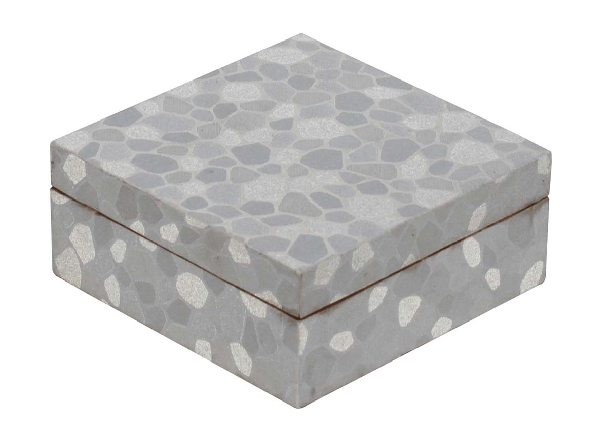 Wholesale 4.1” Square Jewelry/Keepsake Box in Wood & Faux Leather - Buy Bulk Handmade Trinket Box/Storage Box from India