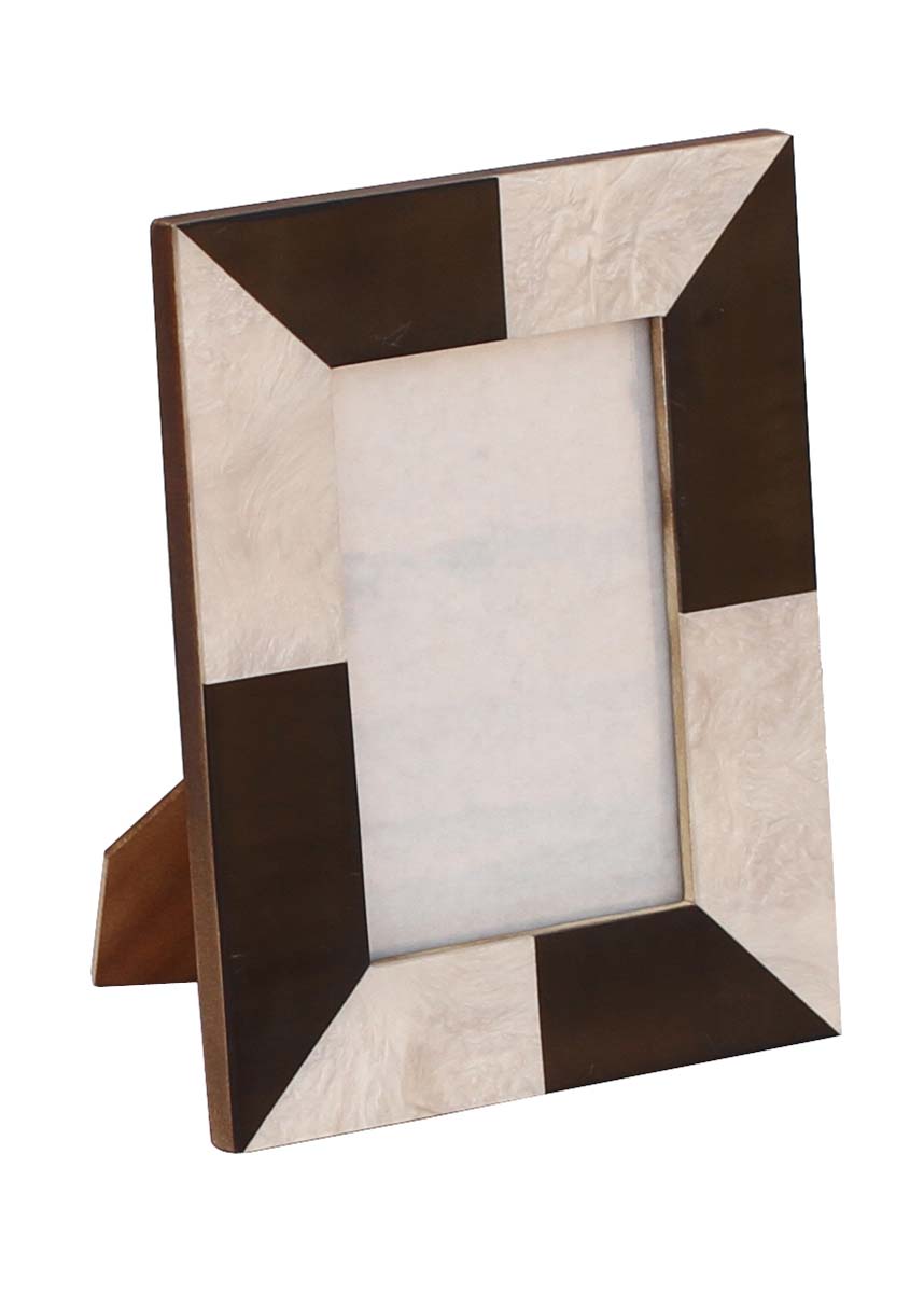 4x6 Inches Black & White Picture Frame in Bulk - Wholesale Handmade MDF Photo Frame with Geometric Pattern - Home Decor Picture Frames from India