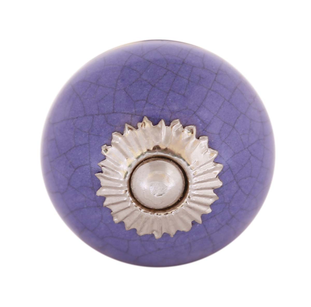 Bulk Wholesale Set of 6 Handmade Lavender Color Drawer Knobs / Pulls in Ceramic with Crackled Effect - Decorative Handles for Drawers / Cabinets / Doors / Cup-Boards – Home Décor